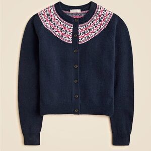 J. Crew Classic Fair Isle Cardigan in vintage wool